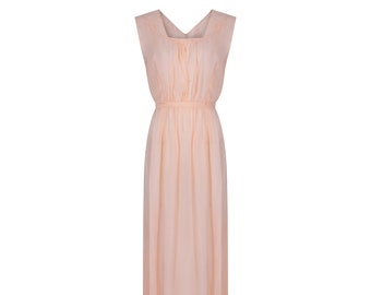 1930s Peach Silk Slip Nightdress