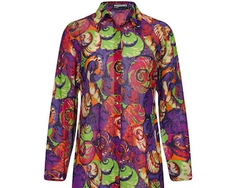 1980s Missoni Cotton Shirt With Novelty Shell Print