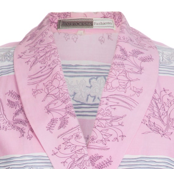 1950s Horrockses Pink Cotton Leaf Print Dress - image 5