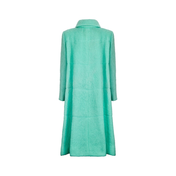 1970s Chanel Mohair Silk-Lined Seafoam Green Coat - image 2