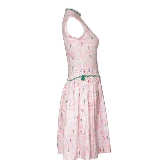 1950s Dancing Man Novelty Print Dress - image 3