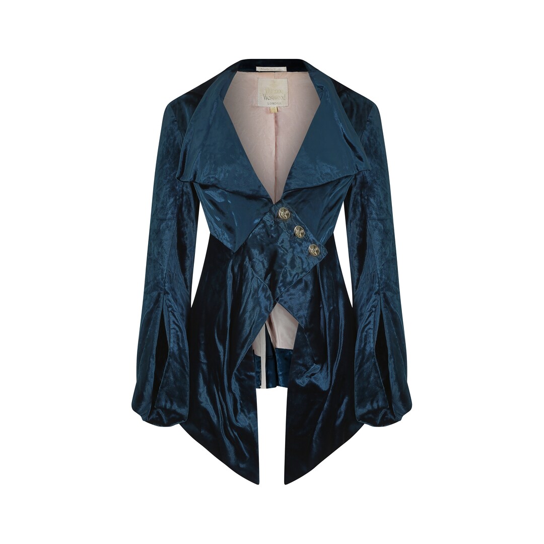 VIVIENNE WESTWOOD＊Toile de Jouy Lauren ジャケット ブルー Lauren toile de Jouy cotton jacket in blue - Vivienne