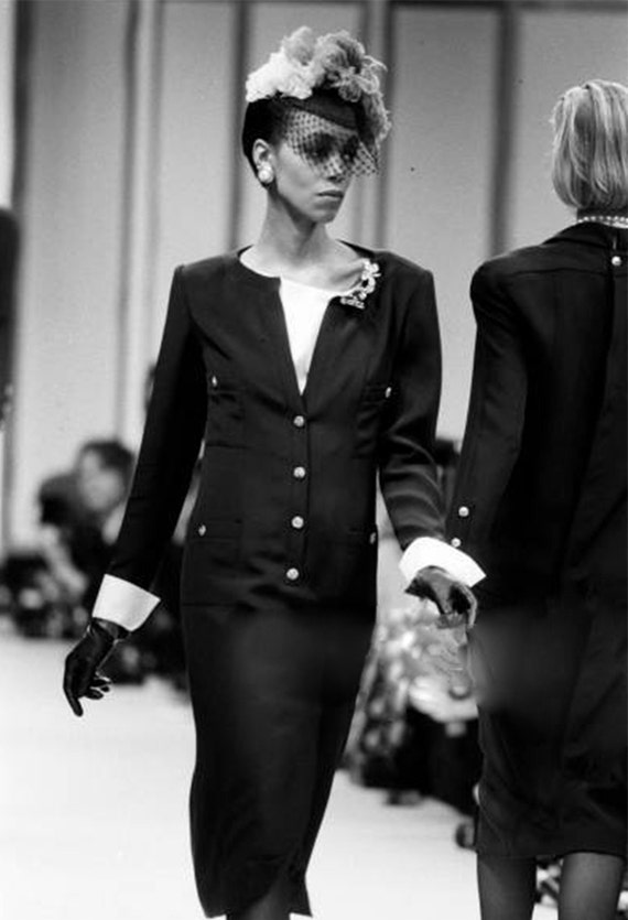 1984 Runway Documented Chanel Karl Lagerfeld Tuxedo Dress -  Denmark