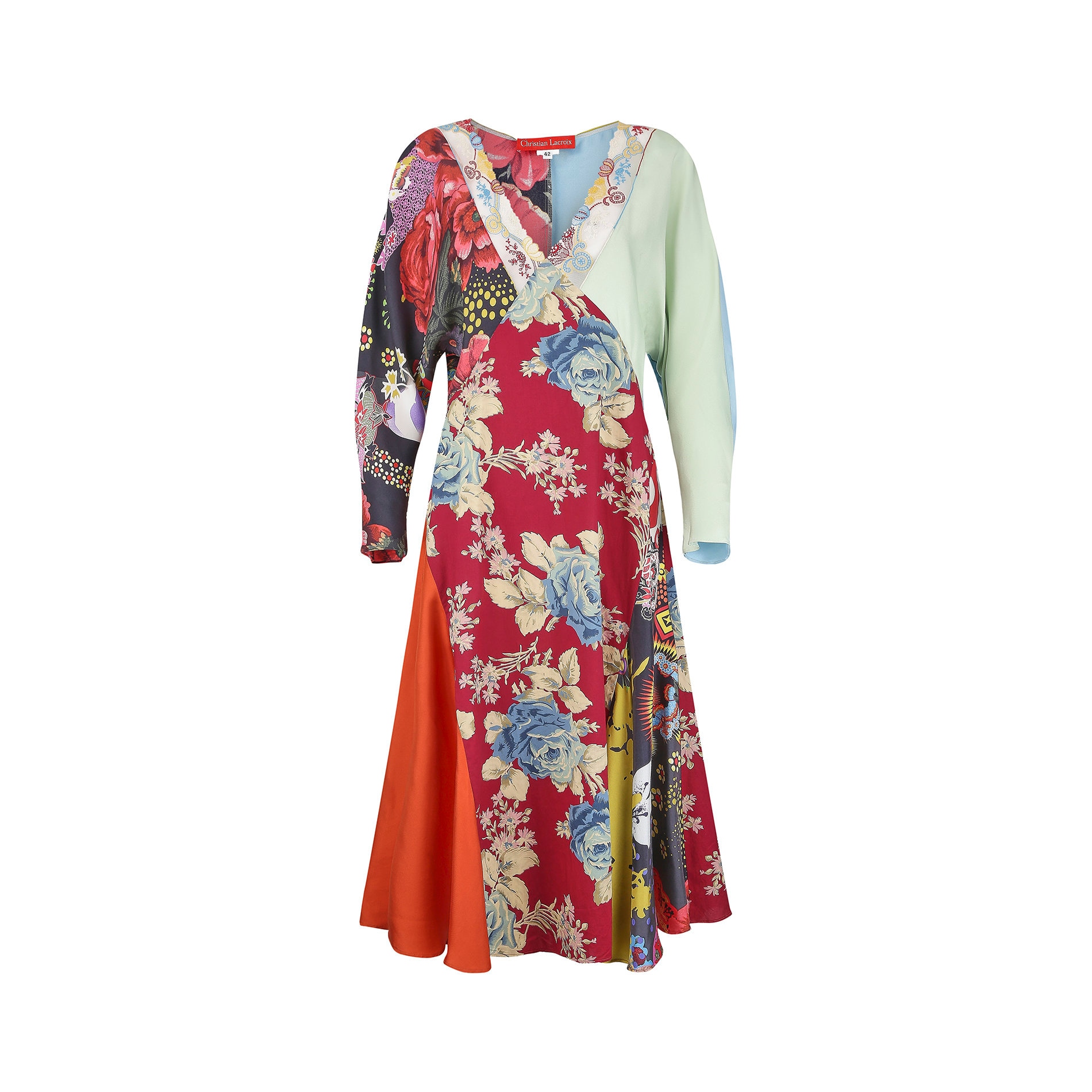 2006 Runway Christian Lacroix Silk Patchwork Floral Dress - Etsy