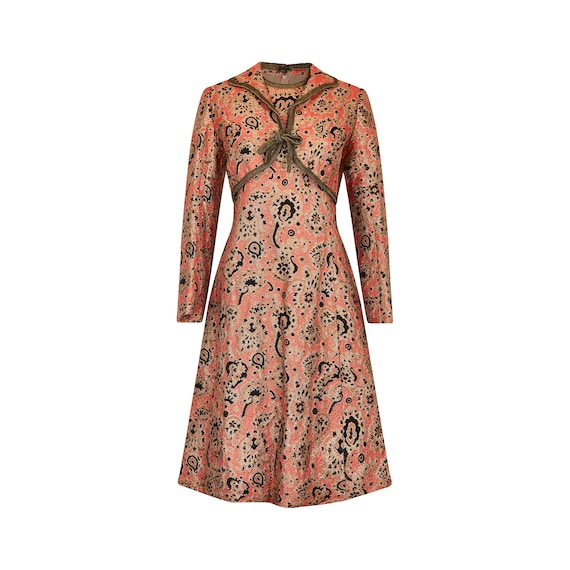 1960s Maria Moutet Paisley Lame Dress Suit