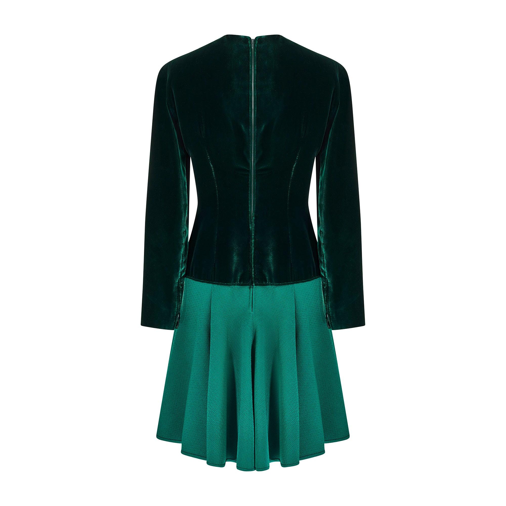 1983 Valentino Haute Couture Emerald Green Velvet and Wool Dress - Etsy