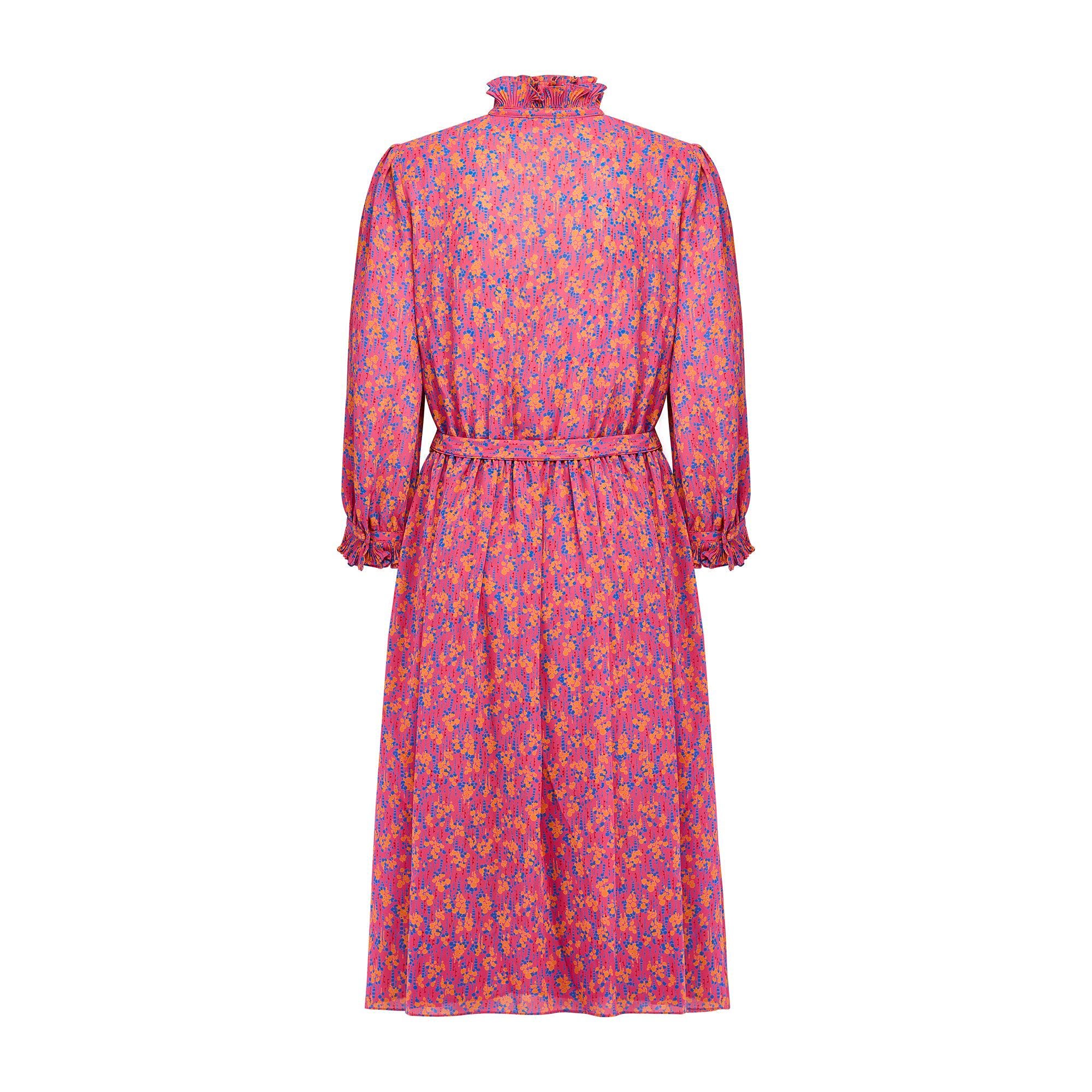 1970s Gold Label by Tricoville Abstract Print Shirtwaister Dress