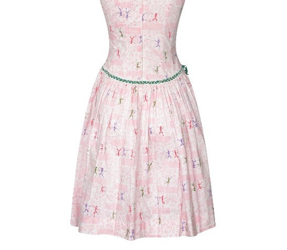 1950s Dancing Man Novelty Print Dress - image 6