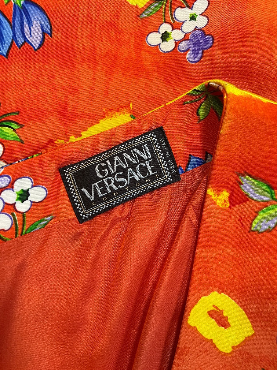1993 Runway Gianni Versace Couture Floral Column Dress - Etsy
