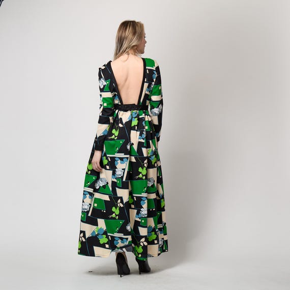 jean varon maxi dress ARCHIVE: 1970s Jean Varon psychedelic Autumn Tone Maxi Dress  CIRCA VINTAGE