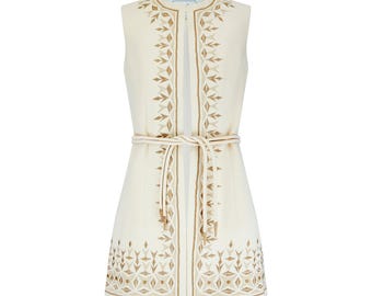 1970s Diorling by Christian Dior Embroidered Wool Tunic