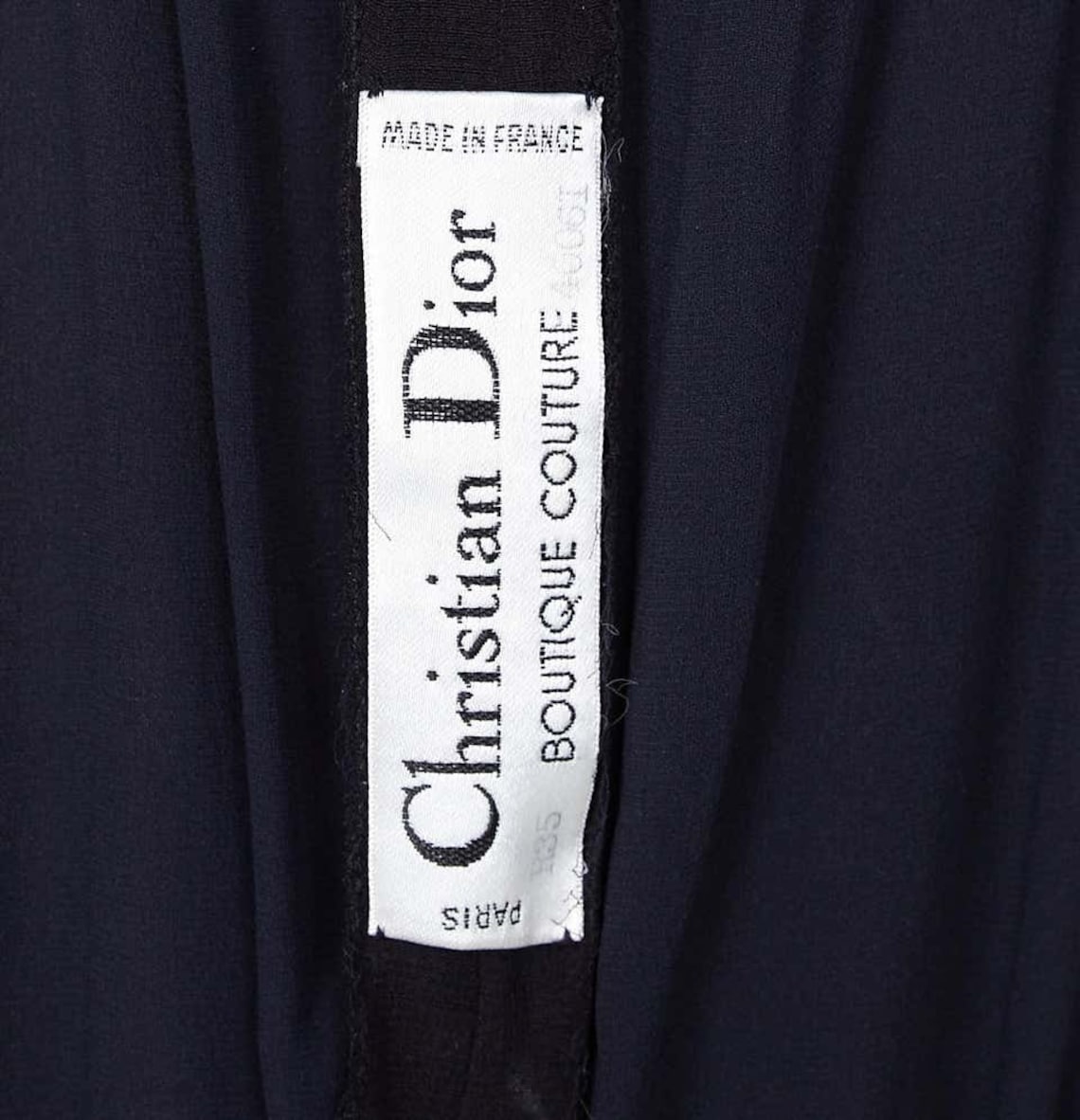 1970s Christian Dior Boutique Couture Label Black Silk Chiffon Etsy