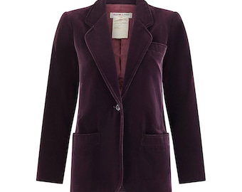 Yves Saint Laurent Jacket Le Smoking Blazer Brown Velvet Vintage
