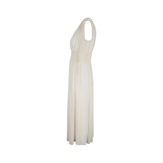 1930s Cream Silk Crepe Smocked Night Dress - image 3