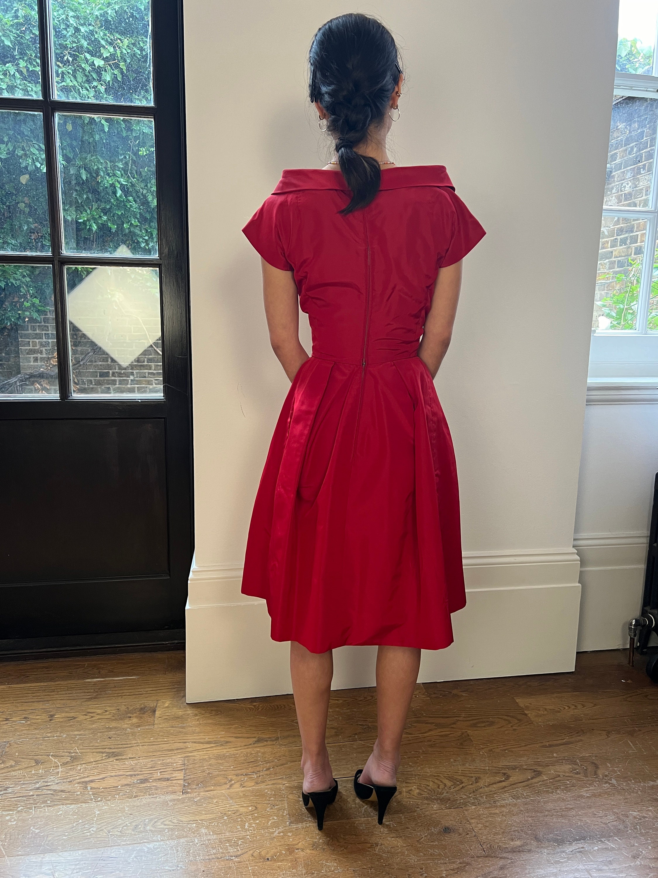 ftv red dress When Nothin goes Right, Go Party . Venue : @floungebyftvnoida . Satin pleated Dress from @myntra . . [F bar & lounge by FTV Noida, Fashionable posts, satin ootd, mini dress,