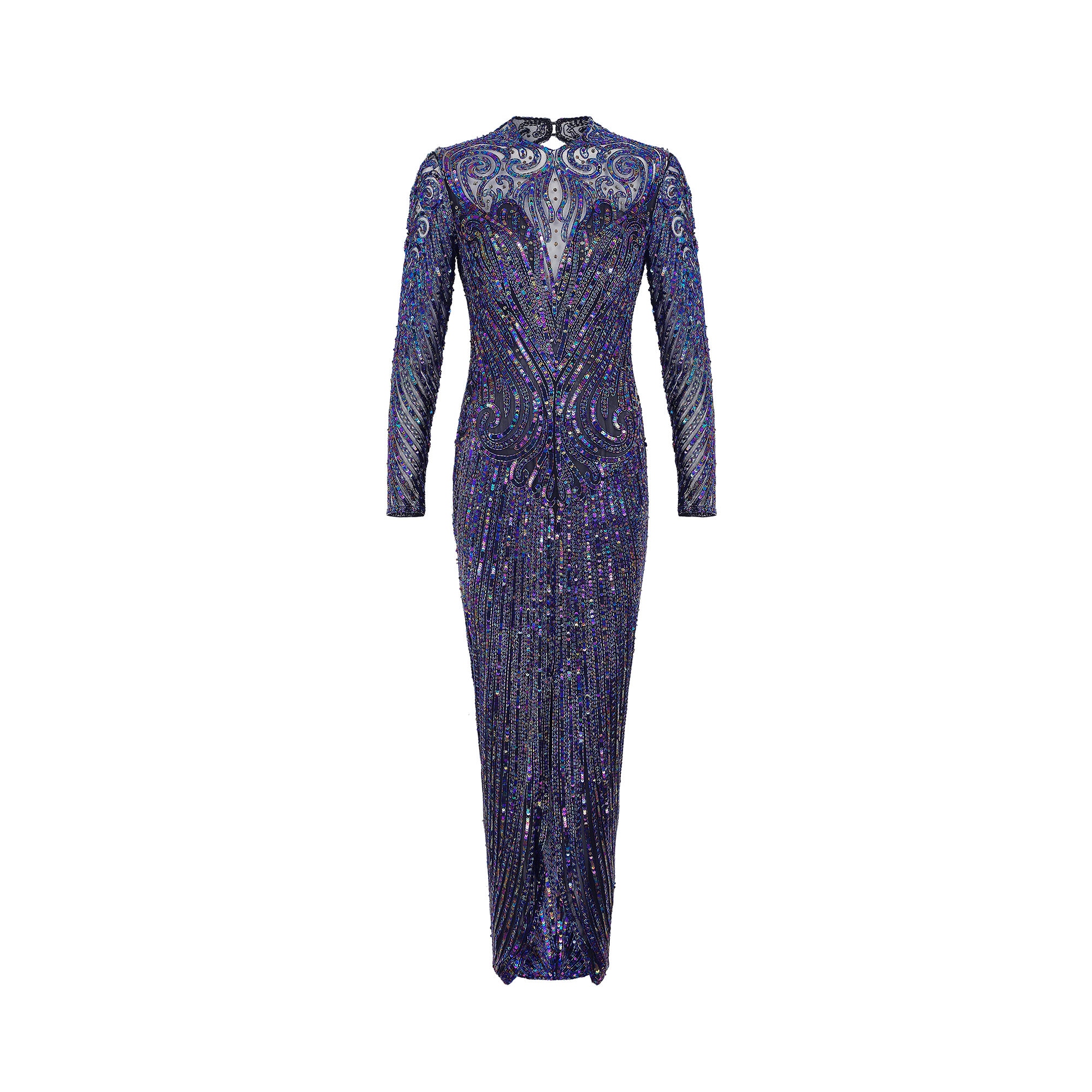 green emerald velvet dress Baltic Born Womens Destiny Sequin Maxi Dress | Black + Gold main image 1