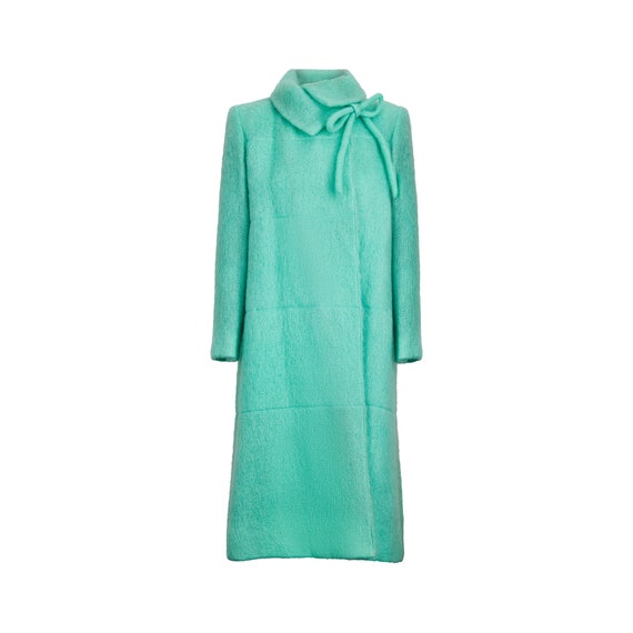1970s Chanel Mohair Silk-Lined Seafoam Green Coat - image 1