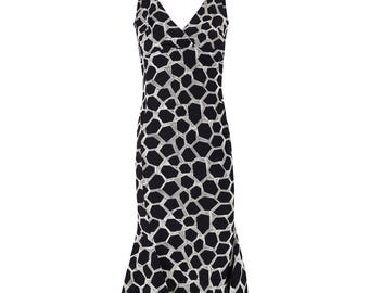 2000s Valentino Monochrome Embroidered Cotton Dress