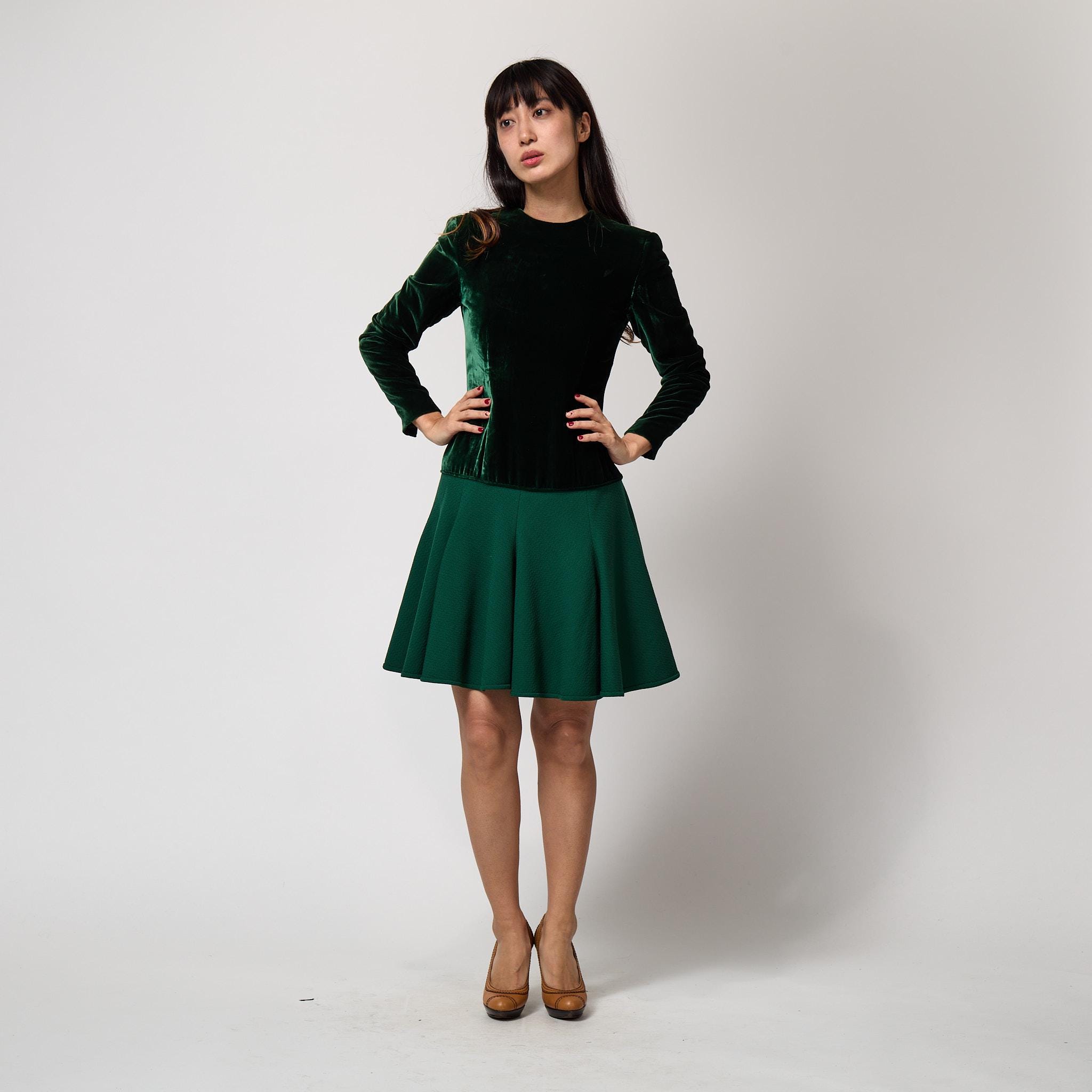 1983 Valentino Haute Couture Emerald Green Velvet and Wool Dress - Etsy 1983 Valentino Haute Couture Emerald Green Velvet and Wool Dress - Etsy