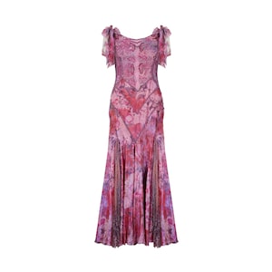 zuhair murad silk maxi dress dupe mimialeblanc wears a draped silk plum chiffon asymmetrical long dress adorned with embroidered appliqus to the 2025 Joy Awards. #zuhairmuradcouture