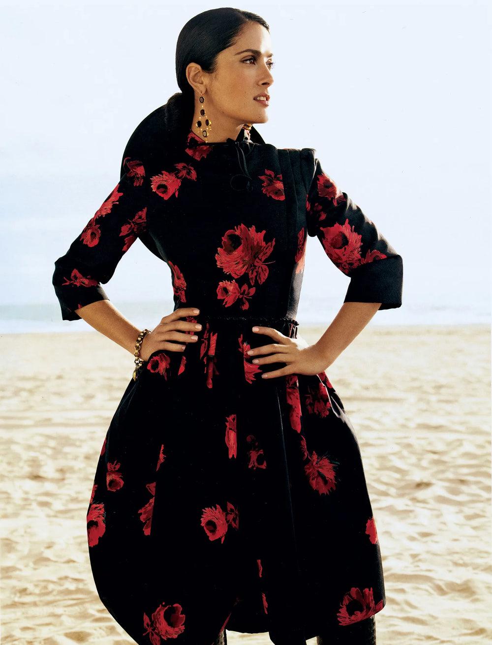 prada black dress Gigi Hadid Black Prada Dress With Gigi Patch
