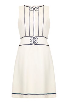 Vintage 60's Louis Feraud Fringe Maxi Dress in White Small 