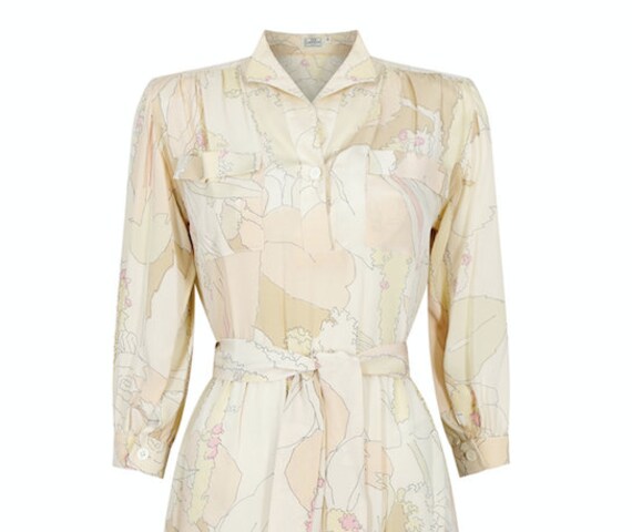 1970s Ted Lapidus Silk Shirt Dress - image 5