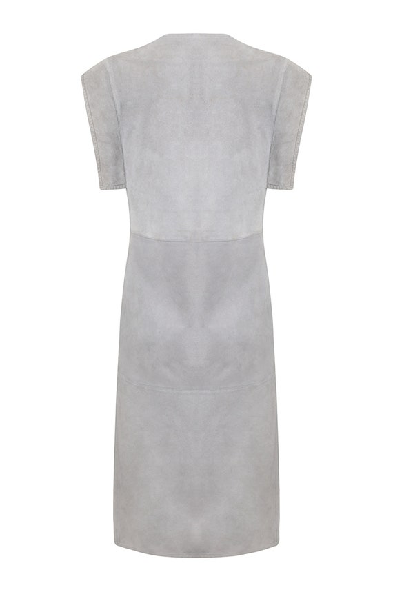 1970s Gucci Soft Grey Suede Tunic Style Dress - image 3