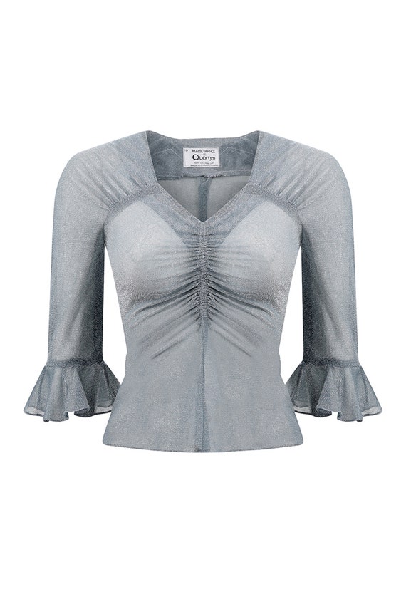Early 1970s Quorum Silver Disco Top With Flounce S