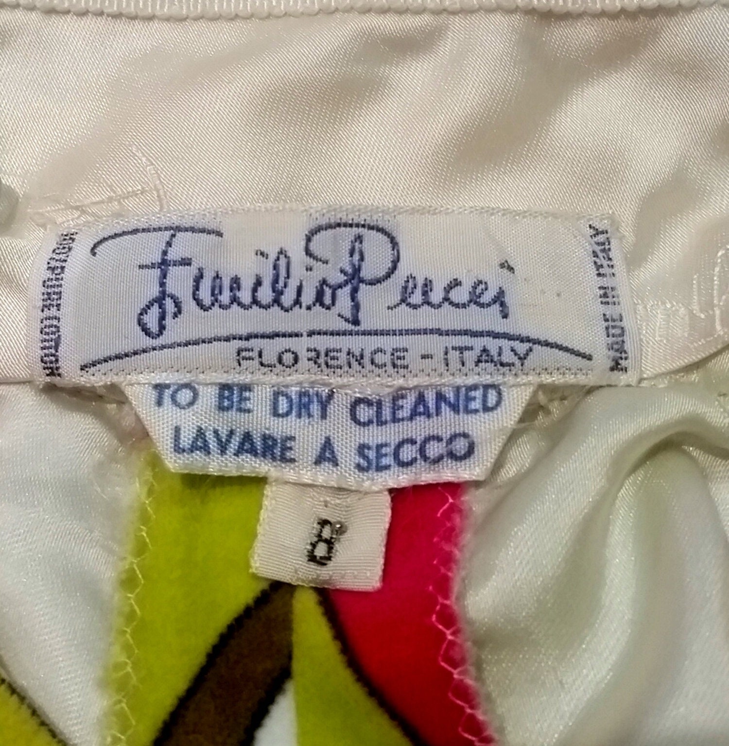 Vintage EMILIO PUCCI Size M Black & Pink Floral Velvet A-Line Skirt