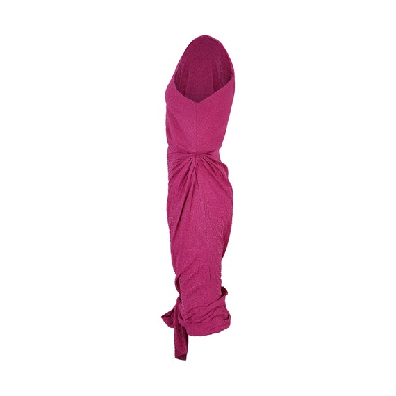 1987 Yves Saint Laurent Pink Silk Asymmetric Dres… - image 2