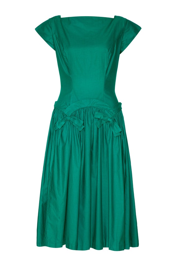 1950s Green Cotton Drop Waist Dress UK Size 10 | Etsy UK
