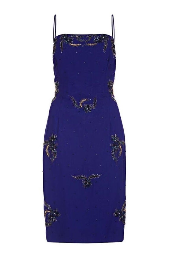 midnight blue cocktail dress