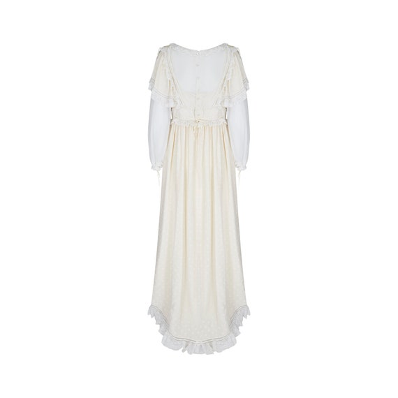 1970s Gina Fratini Cream Silk and Lace Wedding Dress - Gem