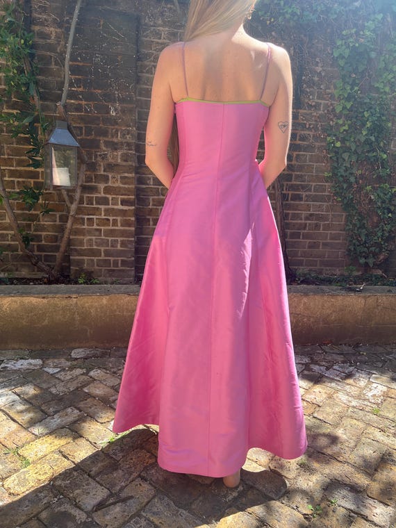 1990s Ralph Lauren Pink Silk Maxi Dress With Crystal Straps - Etsy