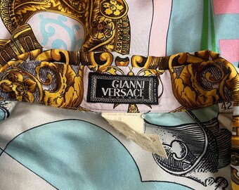 1992 Gianni Versace Runway Documented Baroque Print Silk Shirt - Etsy