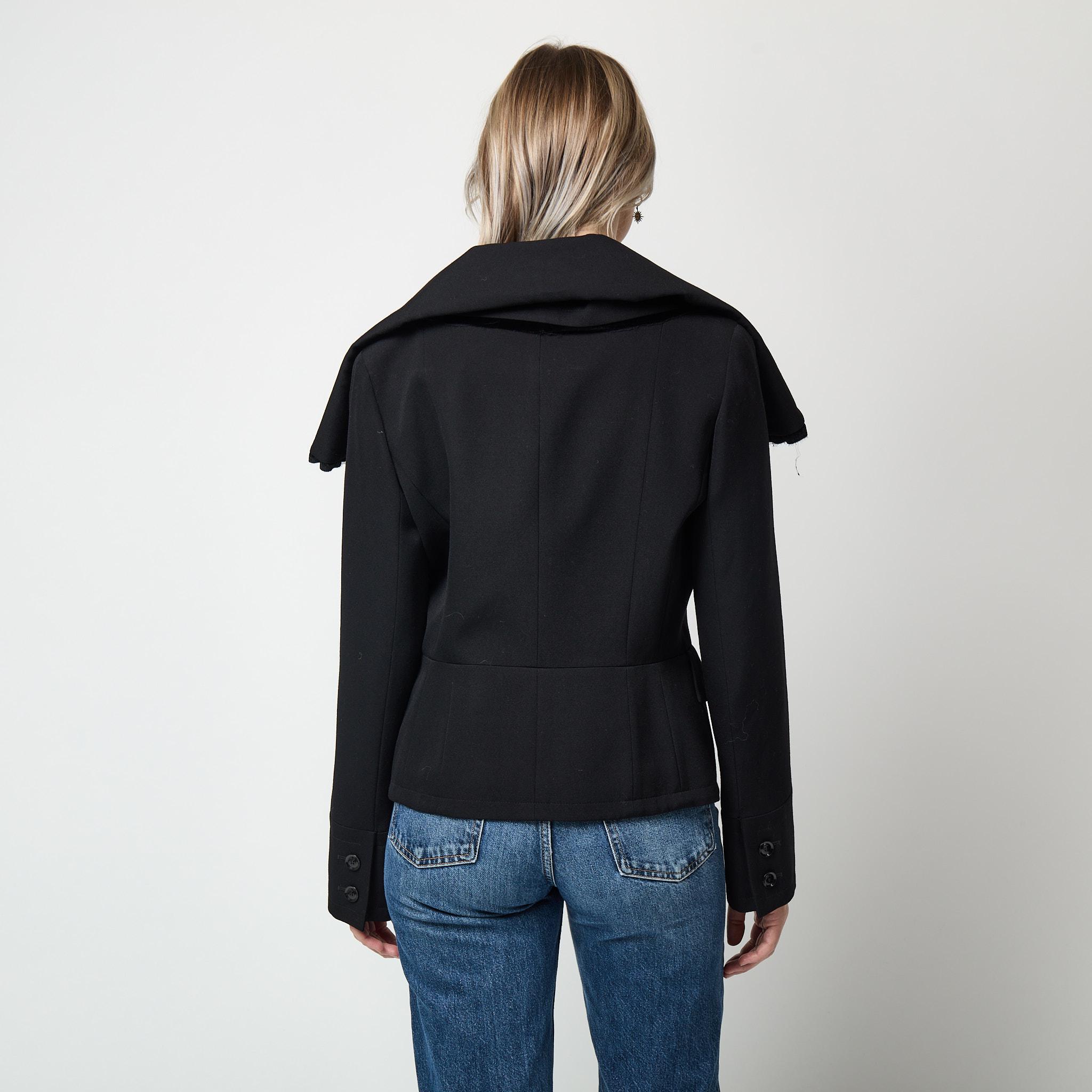 2005 Christian Dior Black Waterfall Double-breasted Jacket With