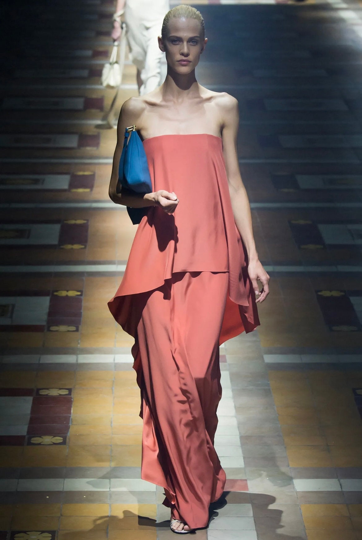 2015 Lanvin by Alber Elbaz Teal Tiered Maxi Dress - Etsy