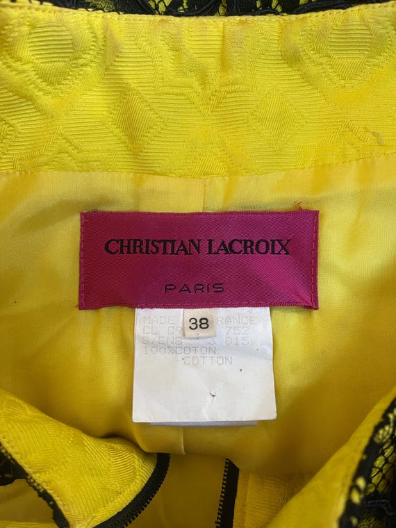 1991 Christian Lacroix Runway Yellow Jacquard Jacket With Black