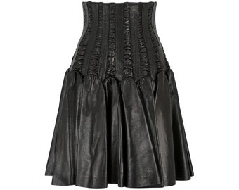 2008 Documented Alaia Leather Corset Skirt