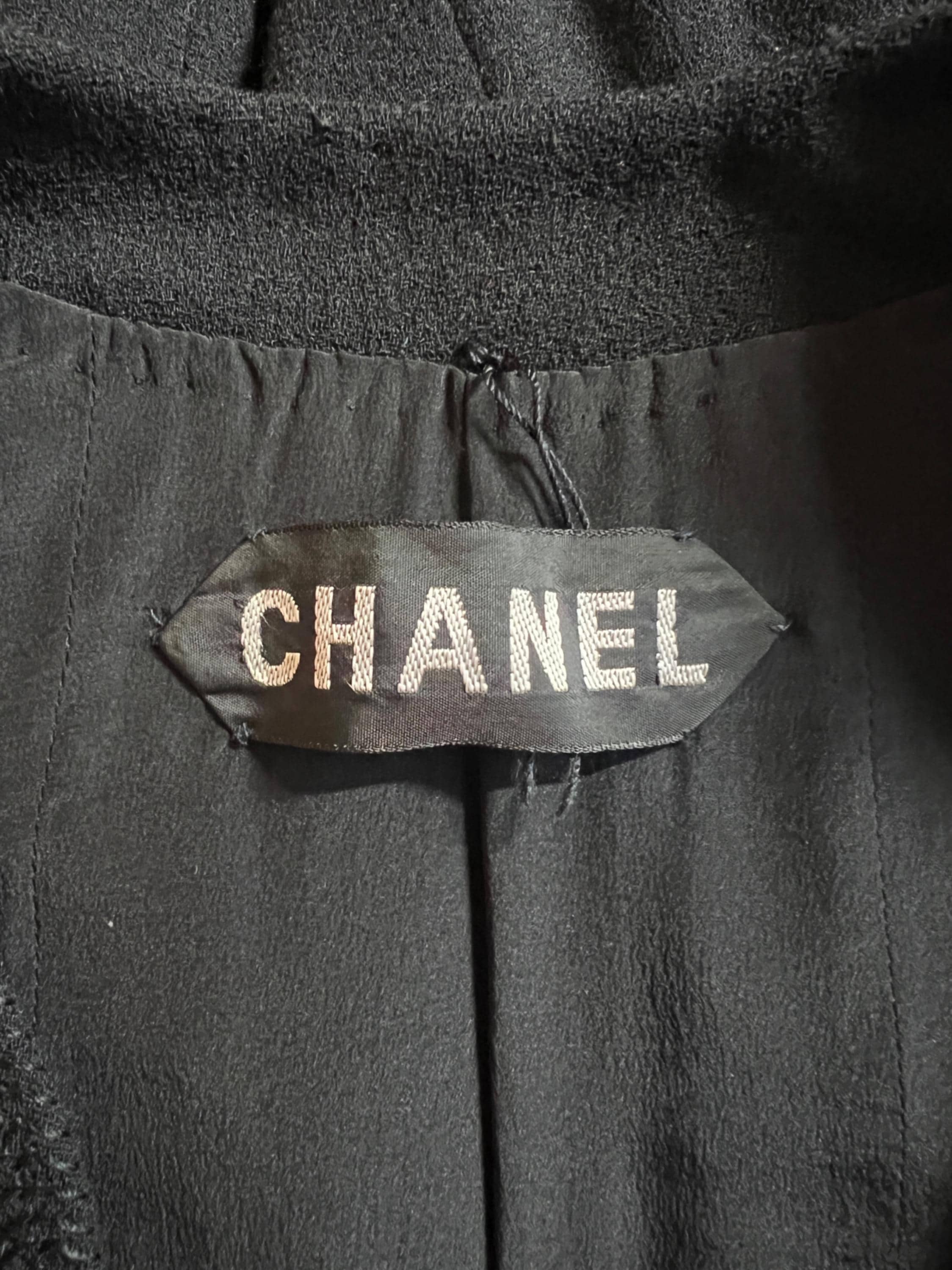 1996 Chanel Runway Documented Haute Couture Black Jumpsuit and
