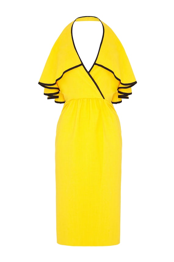 yellow and black dress uk