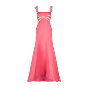 valentino pink dress dupe VALENTINO Cape-effect Silk-crepe Midi Dress