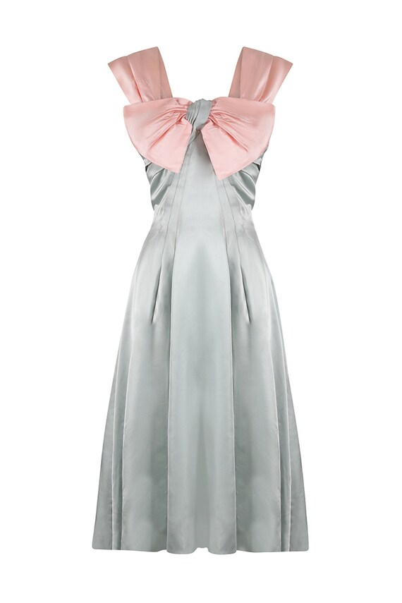 grey satin gown