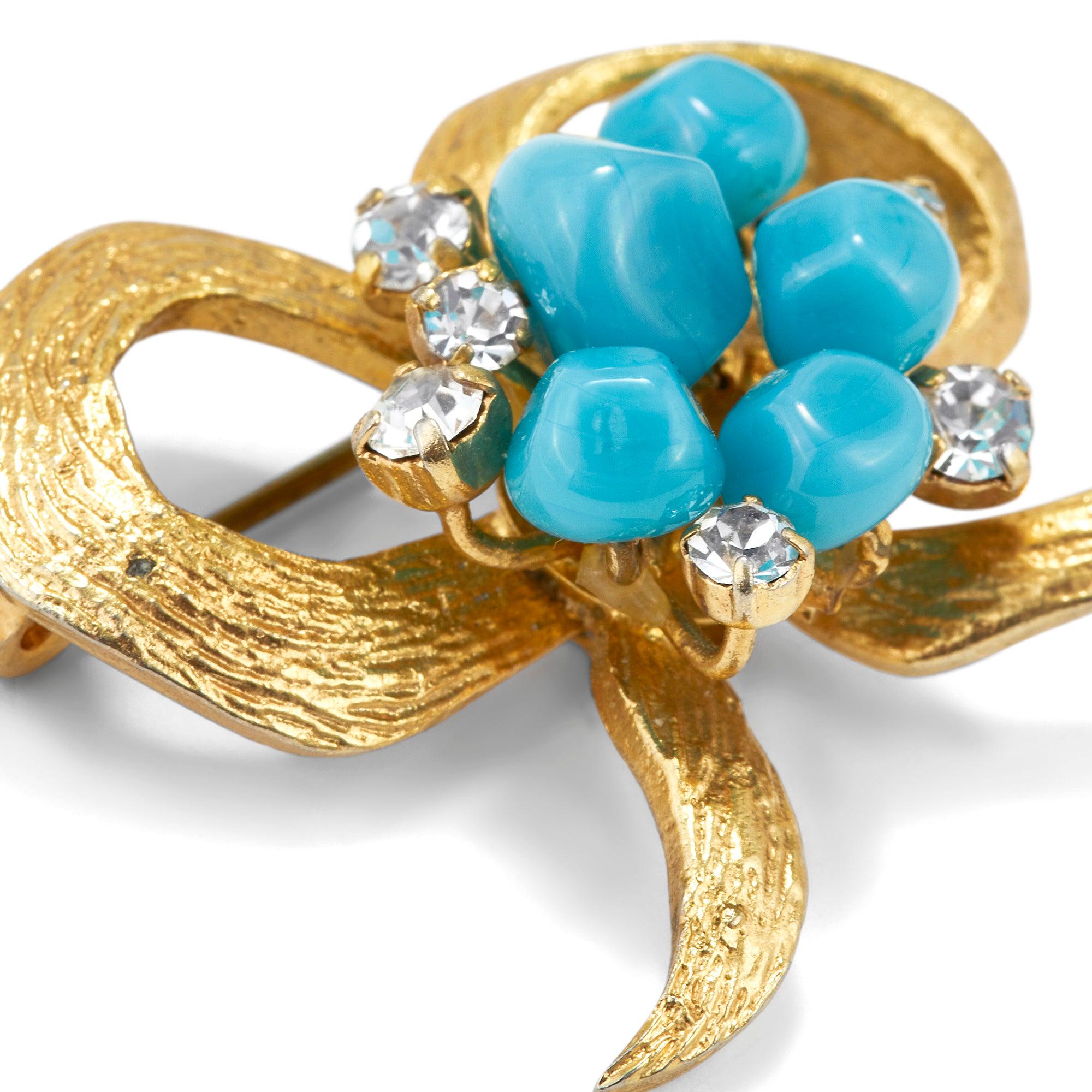 1967 Christian Dior Turquoise Bow Brooch - Etsy