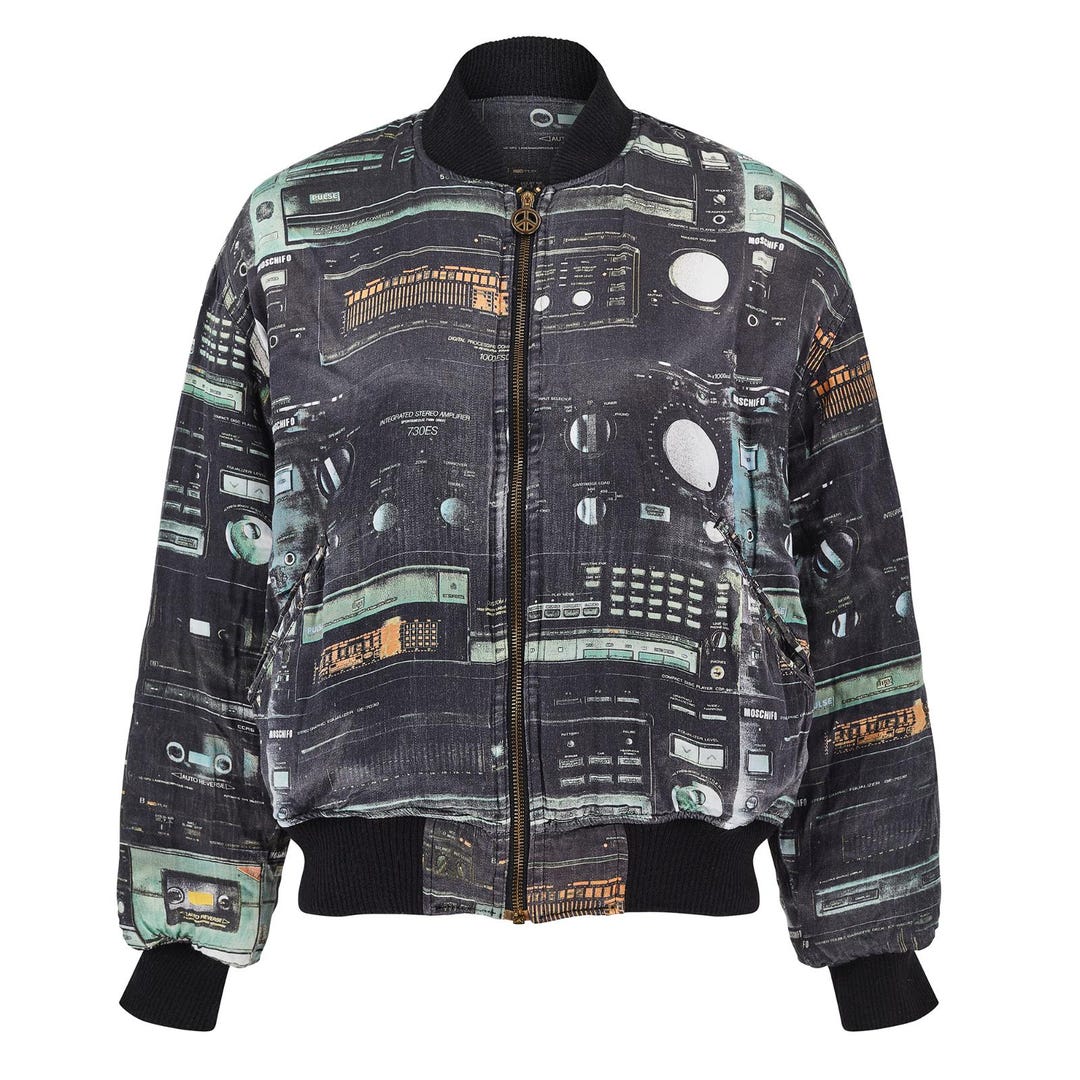 もこ 1980s Franco Moschino Novelty CD and Tape Deck Reversible Jacket