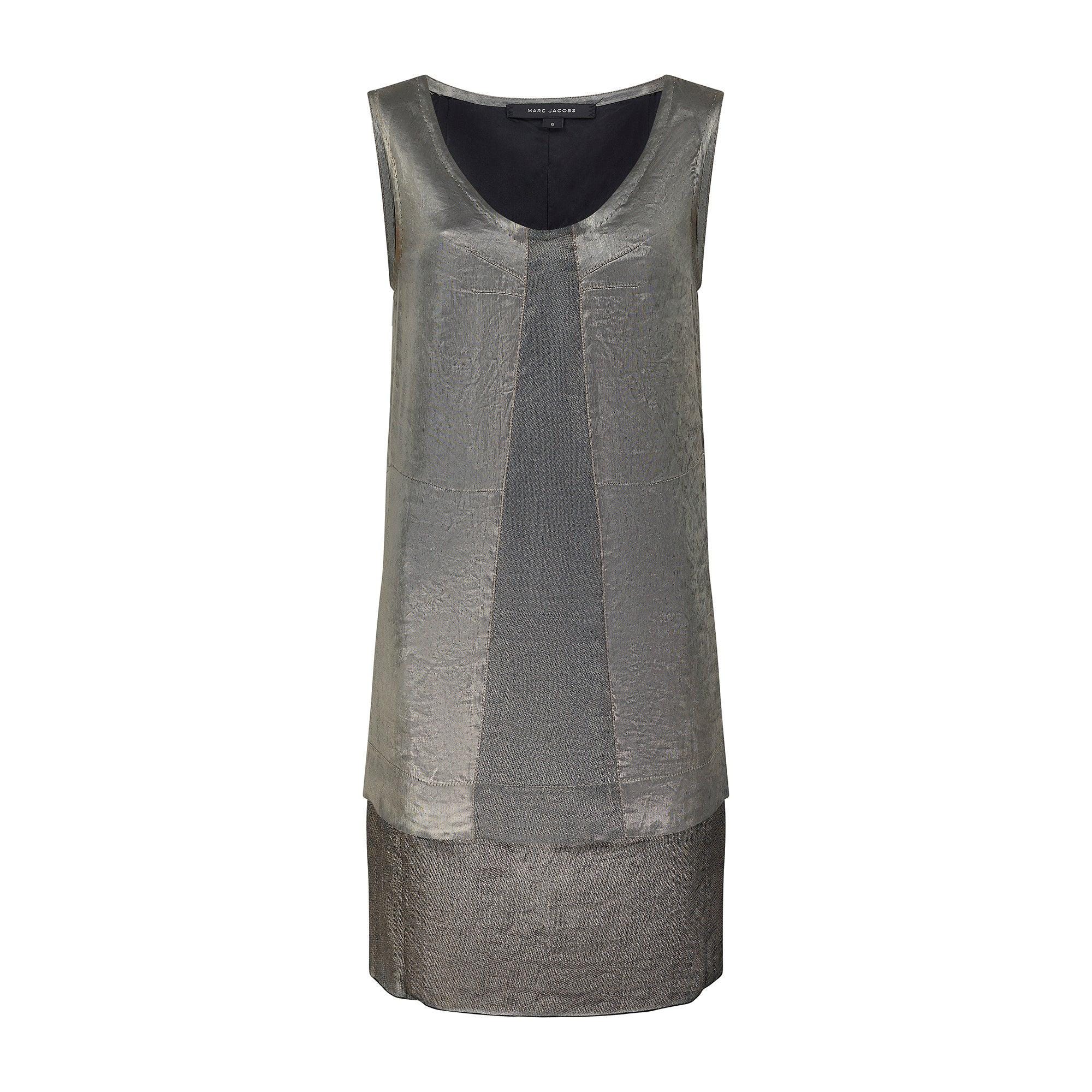2000s Marc Jacobs Silver Lam Flapper Dress - Etsy Norway