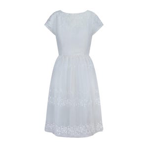 white chiffon skater dress Women's White Chiffon Mini Polka Dot Cape Detail Bandeau Skater Midi Dress
