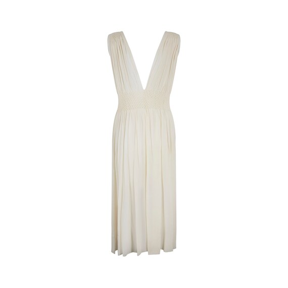 1930s Cream Silk Crepe Smocked Night Dress - image 2