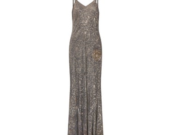 1930s Grey and Gold Lame Dress With Sequin Appliques - Etsy